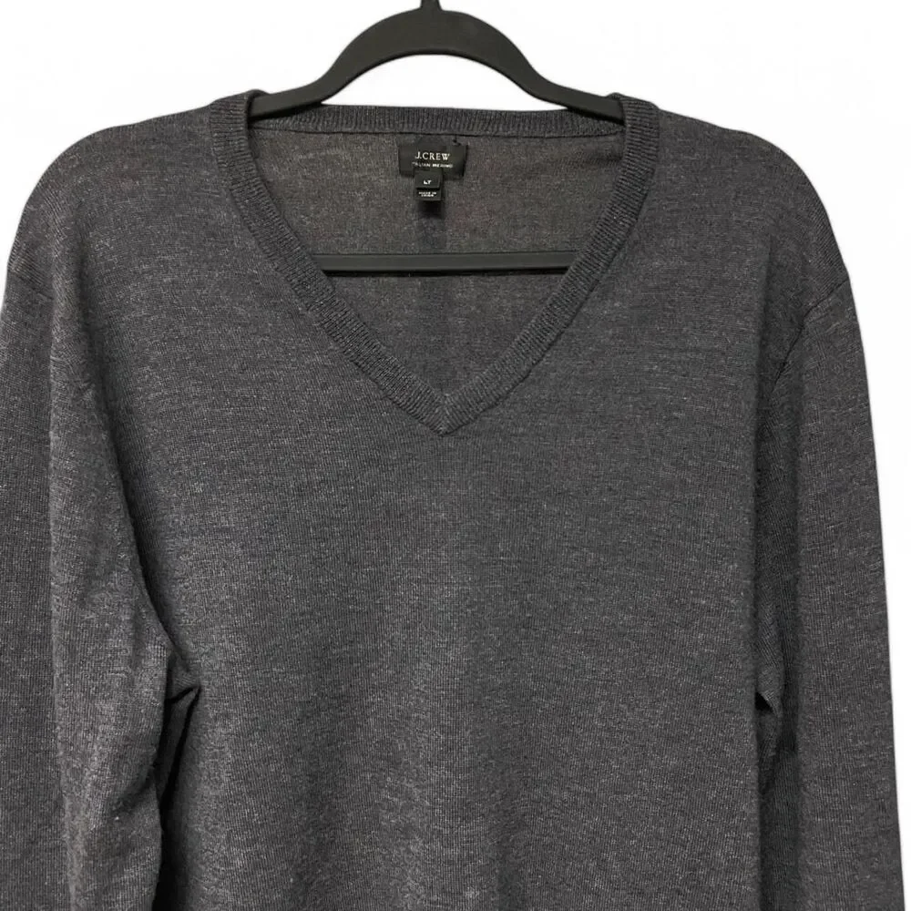 J. Crew grey wool Vneckline sweater size LT